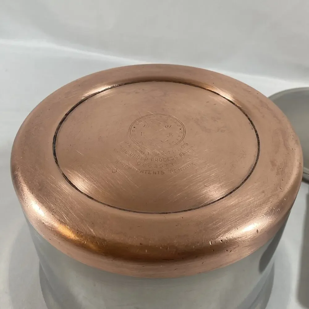Revere Ware 4qt Copper Bottom Pressure Cooker Double Ring Stainless Steel
